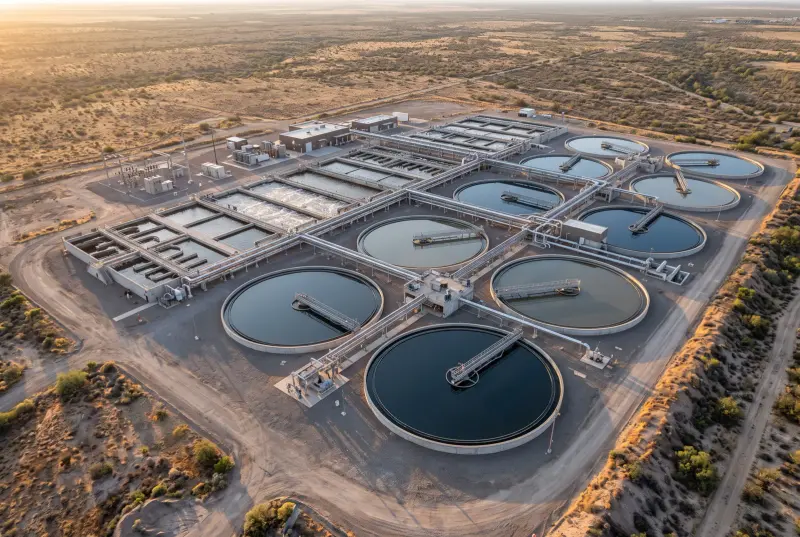 Construcción de redes de agua potable, drenaje y plantas de tratamiento